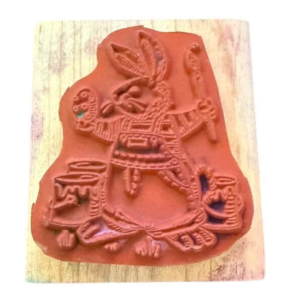 Stampin’ Up Bunny Rabbit Painting Eggs Vintage 2000 Rubber Stamp - Picture 2 of 2